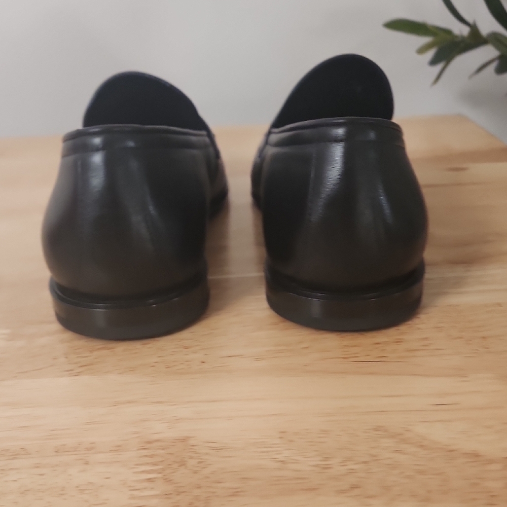 Ferragamo Black Leather Loafers with Silver Buckle - Picture 6 of 10